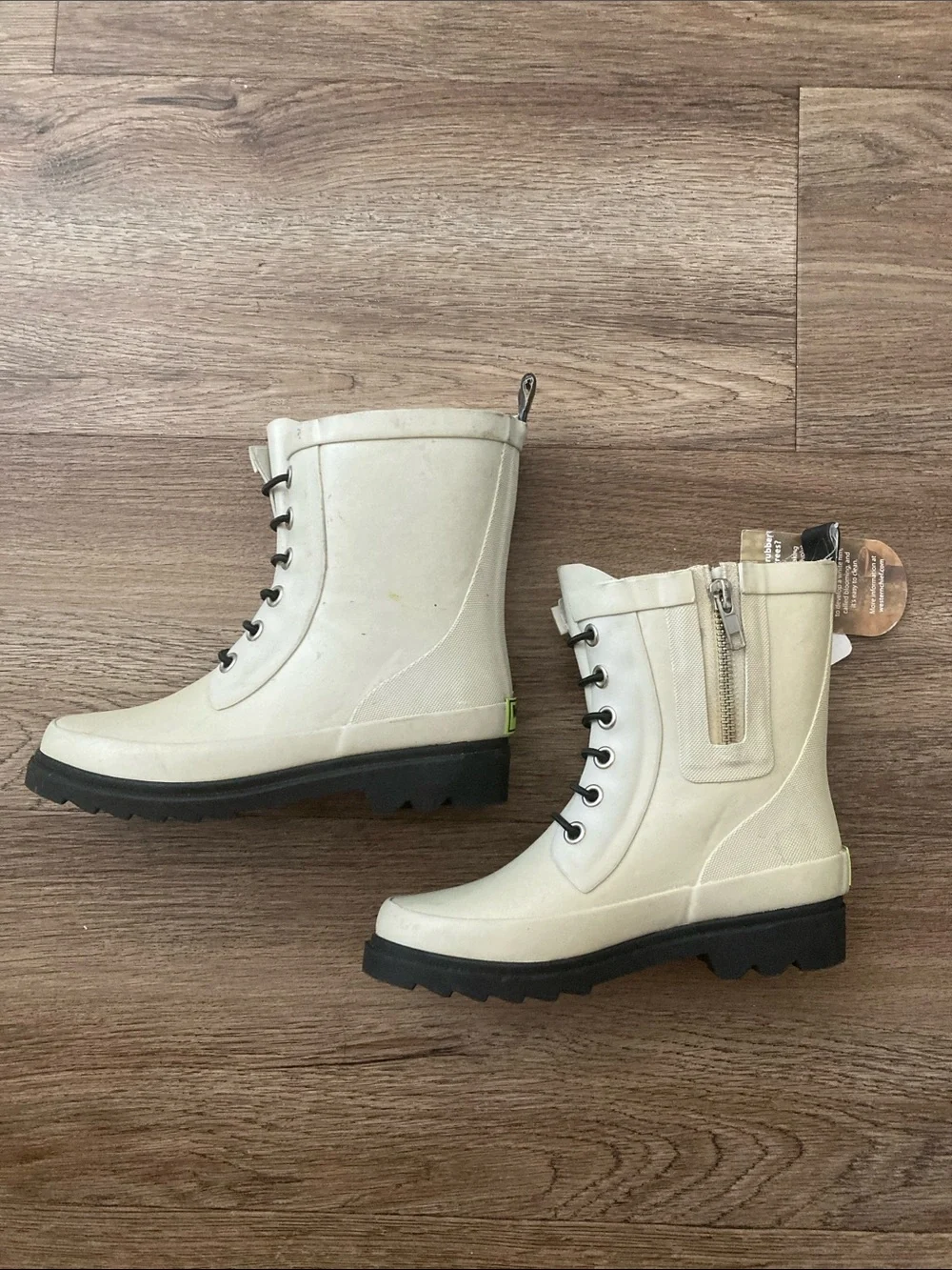 Western Chief Off White Rain Boots Sz 12 NWT